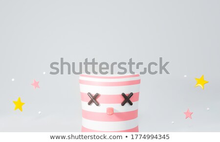 Stock photo: Blank White Banner In Yellow Studio 3d Rendering