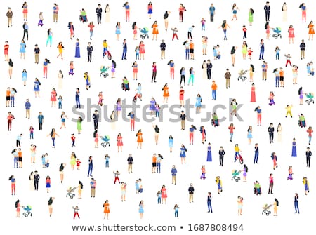 Stock photo: Father With Baby - Cartoon People Characters Illustration