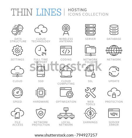 Stock photo: Code File Computer System Vector Thin Line Icon