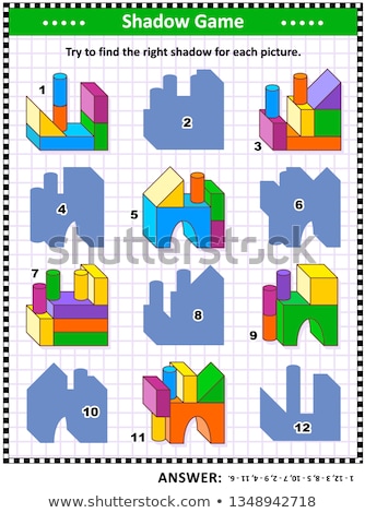 Blocuri de construcții colorate Puzzle logic vizual Imagine de stoc © ratselmeister