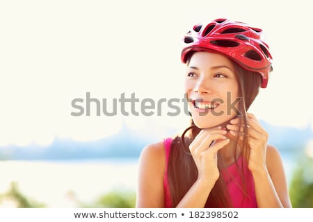 Adult In Bicycle Helmet Stock foto © Maridav