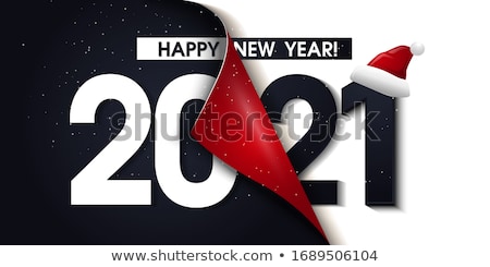 Stok fotoğraf: Vector Happy Christmas And Happy New Year Red Poster