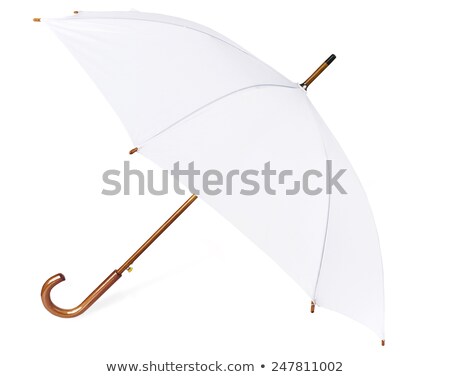 Stockfoto: Opened Brown Umbrella Isolated On White Background