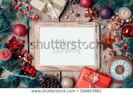 Stock photo: Photos Frames On Christmas Background Copy Space