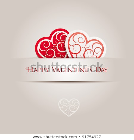 Stock foto: Creative Swirl Heart Shape Design For Valentines Day