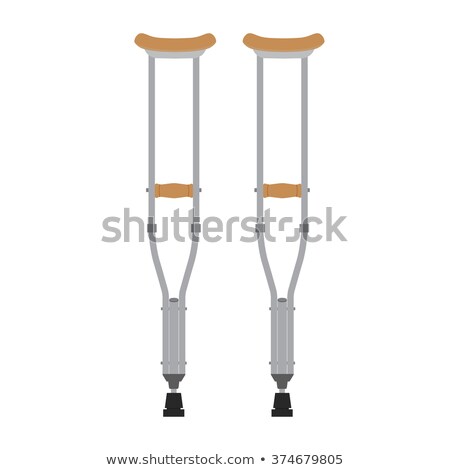 Foto stock: Orthopedic Crutches Walking Equipment Vector Icon