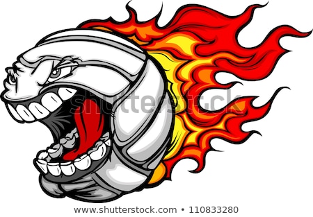 Volleyball Ball Flaming Face Vector Image Imagine de stoc © ChromaCo