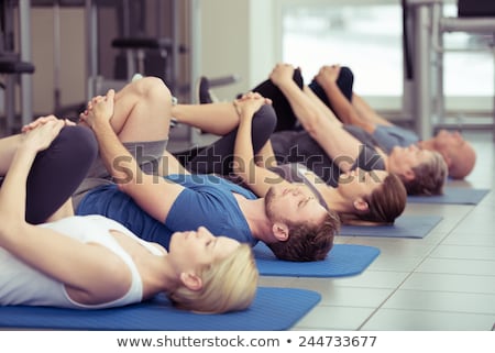 Сток-фото: Beautiful Women Group In A Row At Aerobics Class