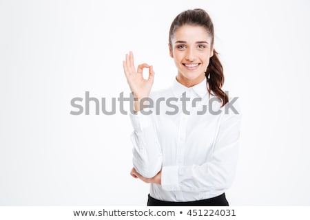 Stockfoto: Positive Businesswoman Showing Ok Sign
