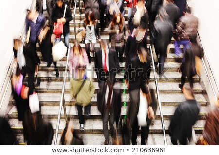 Stock fotó: Train Station At Rush Hour