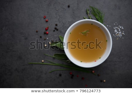Stockfoto: Beef Broth And Vegetables