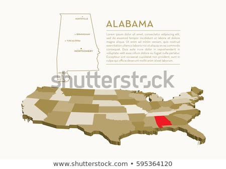 Foto d'archivio: Map Of Alabama State 3d Shape