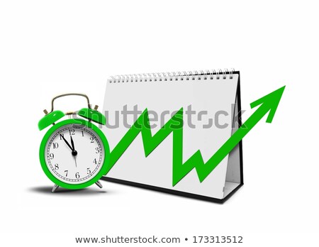 Stock photo: Desktop Calender With Arrow Chart