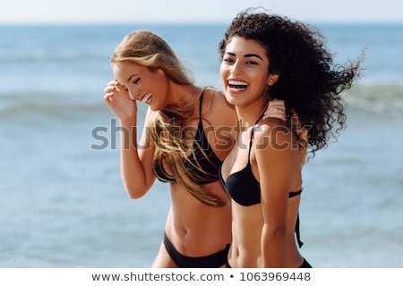 Stock foto: ädchen · im · schwarzen · Bikini