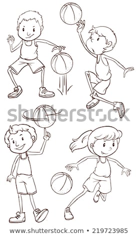 Stock fotó: A Simple Sketch Of A Basketball Player