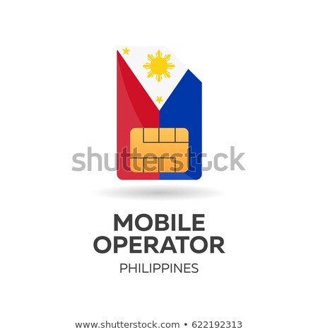 Stok fotoğraf: Philippines Mobile Operator Sim Card With Flag Vector Illustration