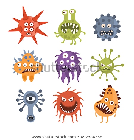 Foto stock: Evil Bacteria Flat Icon