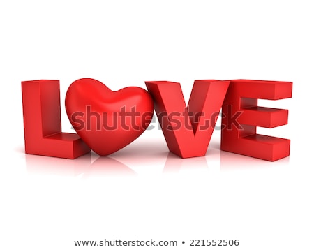 Stock photo: Word Love Over Background With Reflection 3d