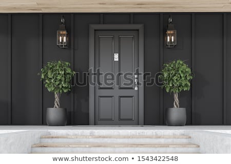 Stock fotó: Stair With Illuminated Door