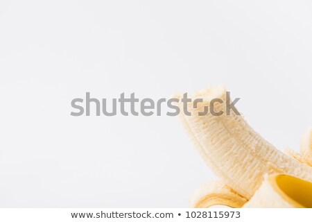 Foto stock: Raw Partialy Bite Banana Isolated On White Background