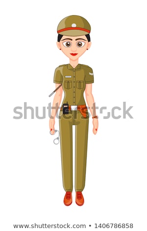 Stockfoto: Cute Attractive Girl In Police Uniform