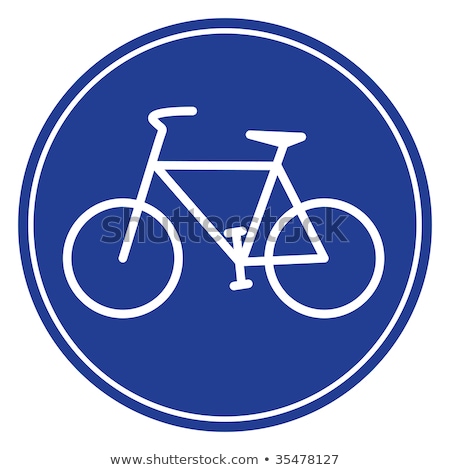 Foto stock: Bike Icon On Green Round Background