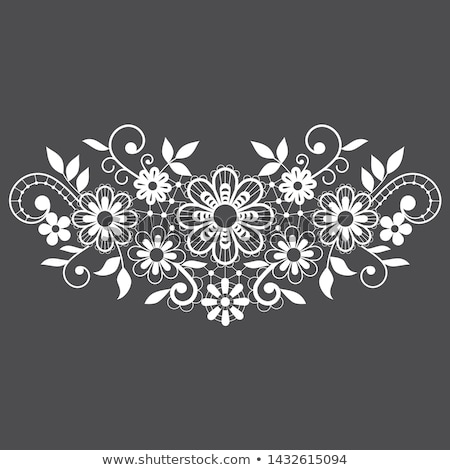 Retro Lace Vector Single Pattern Ornamental Design With Flowers And Swirls Detailed Lace Motif Stock fotó © RedKoala