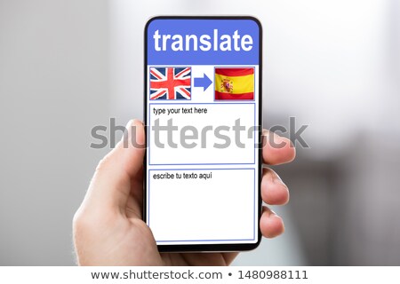 Foto stock: Smartphone Showing Language Translate Application