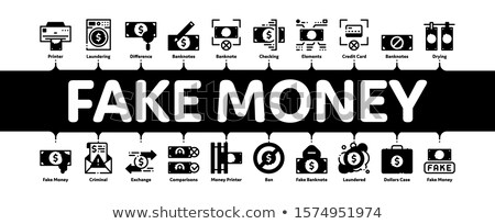 Stockfoto: Fake Money Minimal Infographic Banner Vector