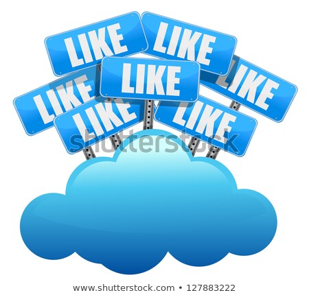 3d Social Media Like Text Illustration Design Over White Stock photo © alexmillos