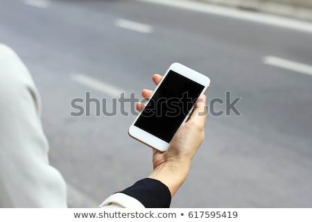 Foto stock: Business Travel App For Mobile Phone Mock Up Screen
