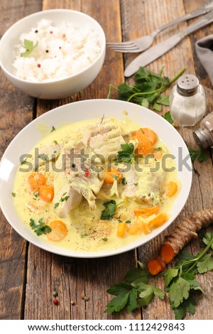 Сток-фото: Fish With Coconut Cream And Curcuma