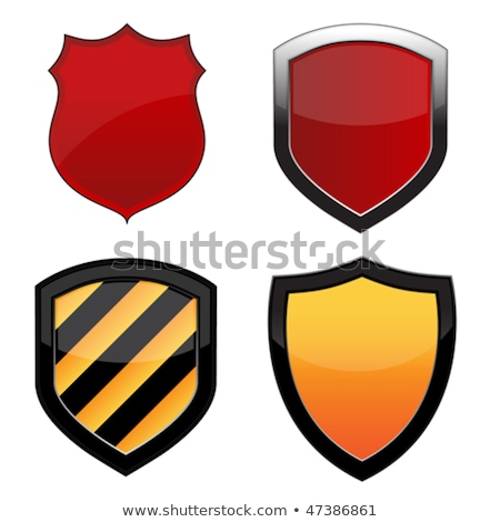 Stok fotoğraf: Shield Emblems Isolated Over A White Background