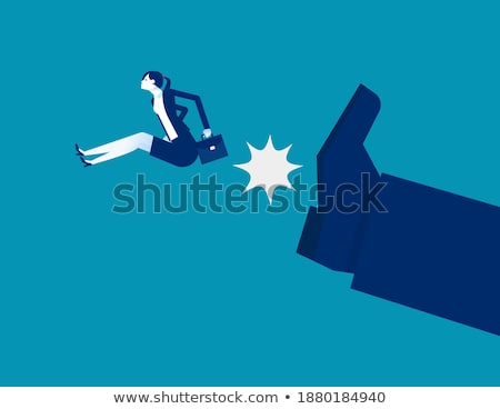 Foto stock: Giant Person Stepping On A Little Businesswoman Concept