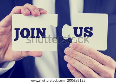 Stock photo: Puzzle With Word Join Us