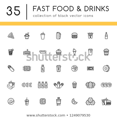 Stock photo: Noodle Box And Drink Cup To Takeaway Icon Set