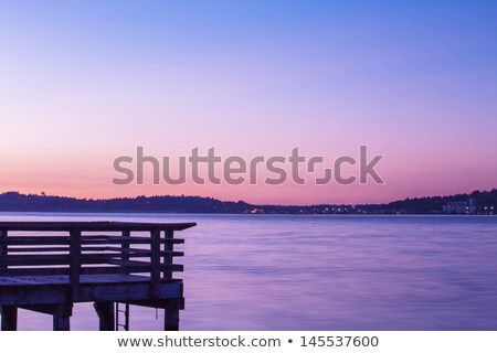 Foto stock: Fishing Pier At Alki Beach Seattle Washington