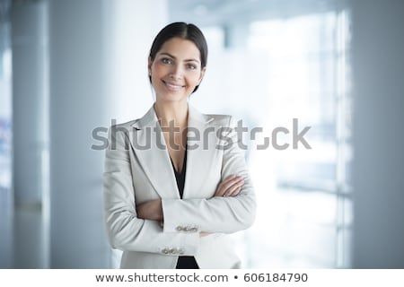 Foto stock: Attractive Young Successful Smiling Business Woman Standing Outdoor