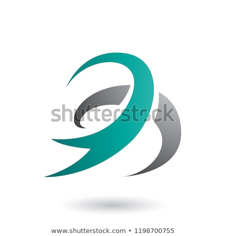 Foto stock: Persian Green Abstract Wind And Twister Shape Vector Illustratio