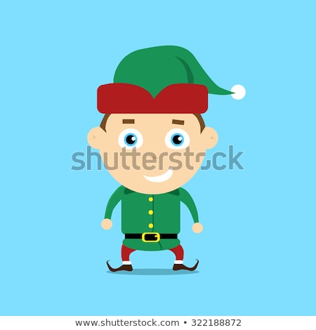 ストックフォト: Cartoon Smiling Xmas Elf Man