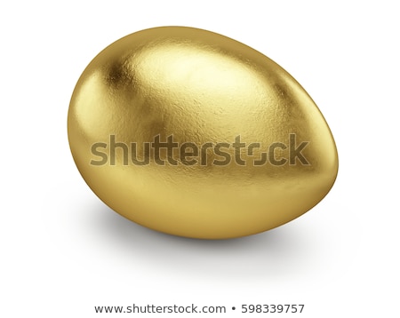 Foto stock: Golden Egg On White Background