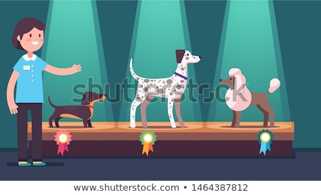 Сток-фото: Vector Fashion Dog Champion On The Podium