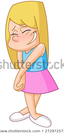 Foto stock: Comic Cartoon Shy Woman