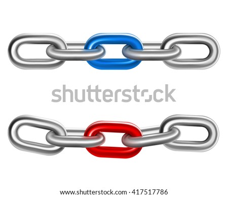 Zdjęcia stock: Chain With Red Link 2