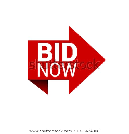 ストックフォト: Bid Now Red Vector Icon Design