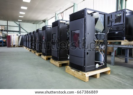 Foto stock: Detail Of The Stoves In Factory