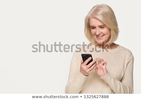 Сток-фото: Electronic Book Person With Smartphone Isolated