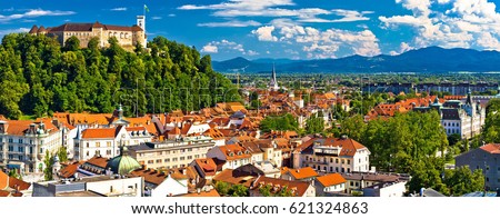 Panorama Of Ljubljana Slovenia Europe Stockfoto © xbrchx