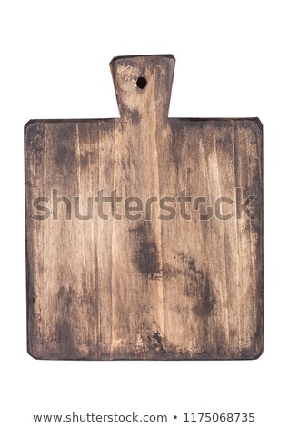 Square Vintage Retro Scratched Kitchen Wooden Board Isolated Foto stock © DenisMArt