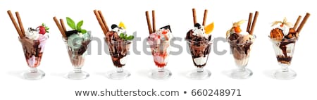 Foto stock: Vanilla Chocolate Ice Cream In A Sundae Glass